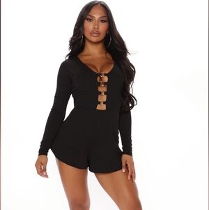 FASHION NOVA Black Fashion Nova Romper